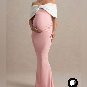 Club L London Maternity Pink Maxi Dress